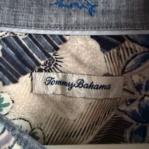 Tommy Bahama Floral Blue and Green Hawaiian shirt